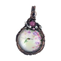 Handmade Copper Wire Wrapped Hummingbird Pendant | Unique Artisan Jewelry | Nature-Inspired Necklace | Bohemian Style Gift for Bird Lovers