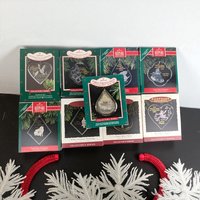 Vintage Hallmark 9 of the 12 Days of Christmas Ornament Lot - 90s Acrylic Keepsake Ornaments with Boxes