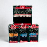 Vintage Hallmark Train Ornaments - Christmas Skyline Collection & Silver Star - 1992 Keepsake Ornaments with Boxes