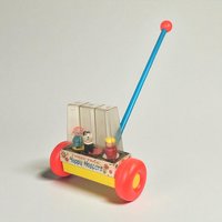 Vintage 1969 Fisher Price Happy Hoppers Push Toy - Classic Toddler Walking Toy - Collectible Mid Century Modern Toy