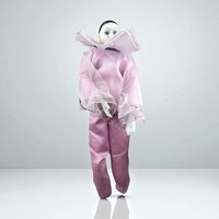 Vintage Pierrot Clown Doll in Pink | Porcelain Clown Doll | Collectible Doll | 16 Inches Tall