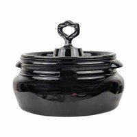 Vintage L.E. Smith Mt. Pleasant Black Glass Bean Pot with Lid | Black Amethyst Glassware |  Collectible Kitchenware | Serving Dish
