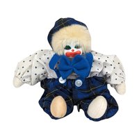 Vintage Clown Doll with Plaid and Polka Dots | Collectible Clown Doll | Whimsical Doll | Toy Collector | 8-inch Doll