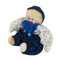 Vintage Clown Doll with Plaid and Polka Dots | Collectible Clown Doll | Whimsical Doll | Toy Collector | 8-inch Doll