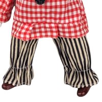 Vintage Clown Doll with Plaid and Stripes | Collectible Clown Doll | Whimsical Doll | Toy Collector | 9-inch Doll