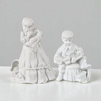 Vintage Dept 56 Christmas Presents Figurine Set, Boy with Train, Girl with Doll, Winter Silhouette, Holiday Decor, Christmas Gift