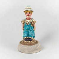 Vintage 2000 Ron Lee Rascal Clown Figurine, 4.5" Collectible Clown, Whimsical Decor, Gift for Clown Collectors