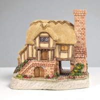 1993 David Winter Whileaway Cottage, Quaint Country Cottage, Vintage Collectible Figurine, Gift for Collector, Miniature Building