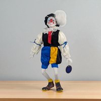 Vintage Clown Doll, Porcelain Face and Limbs, Collectible Display Doll, Whimsical Home Decor, Gift for Clown Enthusiasts