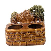 Vintage McCoy "Under the Spreading Chestnut Tree" Planter, Ceramic Flower Pot, 6.5 Inch Height, Collectible Pottery, Unique Garden Decor