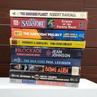 Vintage Sci Fi Fantasy Book Lot, Heinlein Niven Salvatore, Paperback Book Bundle, 80s 90s Science Fiction, Bookworm Gift, Instant Library