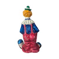 Vintage Paper Mache Clown Figurine, 12 Inch Clown, Handmade Clown, Collectible Clown, Circus Decor, Whimsical Decor