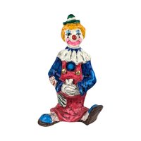Vintage Paper Mache Clown Figurine, 12 Inch Clown, Handmade Clown, Collectible Clown, Circus Decor, Whimsical Decor