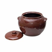 Vintage Watt Pottery Bean Pot 76 with Lid, 6.5" Tall, Brown Crock, Kitchen Decor, Farmhouse Style, Collectible Stoneware