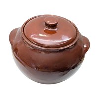 Vintage Watt Pottery Bean Pot 76 with Lid, 6.5" Tall, Brown Crock, Kitchen Decor, Farmhouse Style, Collectible Stoneware