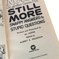 Mad Magazine, Al Jaffee, Snappy Answers to Stupid Questions, Humor Book, 1988, Paperback Book, Collectible Book, Gag Gift, Stocking Stuffer