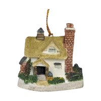 Pair of Vintage David Winter Cottage Ornaments: Buttercup Cottage and Flower Shop (1995)