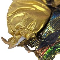 Vintage Gold Purple Jester Doll, Small Harlequin Figurine, Elegant Clown Decor