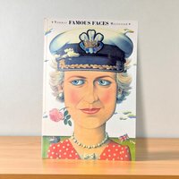 Vintage 1995 Famous Faces Norman Messenger Hardcover Book Princess Diana Caricature Art Gift for Royal Collectors, Unique Coffee Table Book
