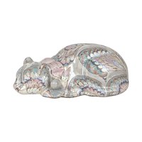 Vintage Ceramic Sleeping Cat Figurine Hand Painted Made in China Pet Lover Gift Decorative Animal Statue Shelf Decor