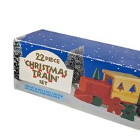 1994 Handpainted All Wood Christmas Train Set 22 Piece Holiday Decor