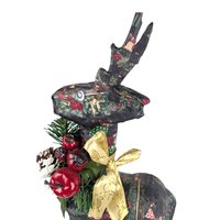 Vintage Paper Mache Reindeer Pair Holiday Figurines Christmas Mantel Decor Gift for Collector