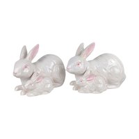 Vintage Rosenthal Netter Ceramic Bunny Pair, Figurine, Spring Decor, Gift for Rabbit Lover