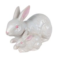 Vintage Rosenthal Netter Ceramic Bunny Pair, Figurine, Spring Decor, Gift for Rabbit Lover