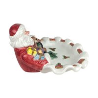 Vintage Fitz and Floyd Santa Candy Dish, Porcelain Christmas Serving Bowl, Holiday Decor
