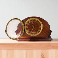 Vintage Seth Thomas Mantel Clock, Wood Case Console Clock, Non-Working Vintage Clock with Key, Home Decor