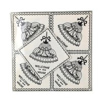 Vintage Monogram Coasters, Paper Saucermats, "Welcome to Our Home" Set, Party Supplies, Housewarming Gift