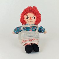 Vintage Applause Raggedy Ann Doll 12 Inch, Classic Cloth Rag Doll with Yarn Hair, Collectible Nursery Toy, Farmhouse Nursery Decor