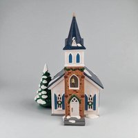 1999 Dept 56 Snow Village Wedding Chapel, Porcelain Lighted Collectible, Holiday Village