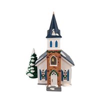 1999 Dept 56 Snow Village Wedding Chapel, Porcelain Lighted Collectible, Holiday Village