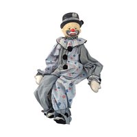 Vintage Handmade Clown Shelf Sitter, Whimsical Clown Doll, Fabric Clown, Collectible Clown, Unique Decor