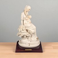 Vintage Capodimonte Maternity Statue by Armani: 1980s Italian Porcelain Art