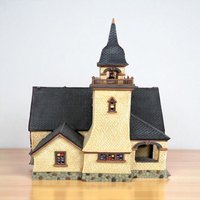 Dept 56 "Chapel on the Hill" Church: Vintage 1998 Seasons Bay Lighted Building