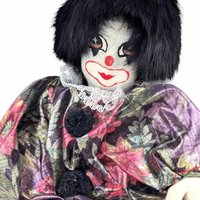 Vintage Soft Clown Doll, 6 Inch Height, Fabric Clown with Black Hair, Collectible Clown, Vintage Toy, Decorative Clown