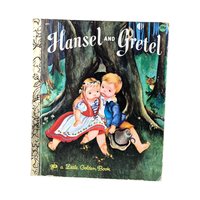 Set of 4 Vintage Little Golden Books, Disney Lady, Hansel & Gretel, Mother Goose, The Little Engine That Could, Children's Story Collection