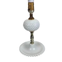 Vintage Milk Glass Hobnail Lamp, 11.5", White Glass Table Lamp, Retro Home Decor, Bedside Lamp, Vanity Lamp, Unique Gift