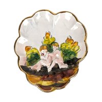 Vintage Capodimonte Cup and Saucer Set with Trinket Dish: Hand-Painted Italian Porcelain
