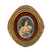 Vintage Cameo Creations Wall Decor | Sir Thomas Lawrence | John Thomas Peele | "Red Boy" & "Spring Flowers" | Oval Prints | 5.75 Inch