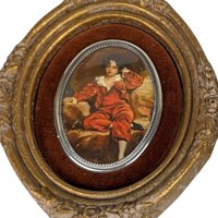 Vintage Cameo Creations Wall Decor | Sir Thomas Lawrence | John Thomas Peele | "Red Boy" & "Spring Flowers" | Oval Prints | 5.75 Inch
