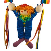 Vintage 1984 Dakin Plush Clown Rainbow Wall Hanging | Nursery Decor | Children's Room Decor | 80s Toy | Clown Collectible