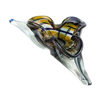 Vintage Art Glass Bowl, Unique Tri-Corner Design, Hand Made Glass, Decorative Centerpiece, Gift for Art Glass Collectors, Heavy Glass Bowl