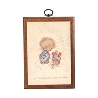 1971 Betsey Clark "Blessings" & "Flowers" Wooden Plaques, Vintage Children's Art, Inspirational Wall Decor, Gift Set