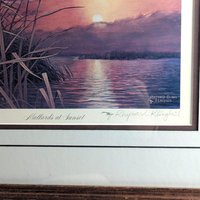 Vintage "Mallards at Sunset" Signed & Numbered Print by Rhynard Klingbeil, Framed Wildlife Art, Duck Decor, Nature Gift