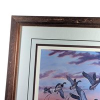 Vintage "Mallards at Sunset" Signed & Numbered Print by Rhynard Klingbeil, Framed Wildlife Art, Duck Decor, Nature Gift