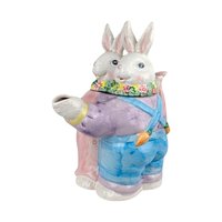 Vintage Dancing Rabbit Teapot, 9" Ceramic Bunny Teapot, Whimsical Kitchen Decor, Spring Easter Gift, Collectible Teapot