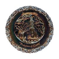 1975 Fenton Christmas Carnival Glass Plate | "Birthplace of Liberty" | Collectible Plate | Vintage Holiday Decor